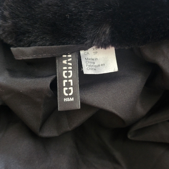H&M Fluffy Black Fur Coat XS - Picture 5 of 5